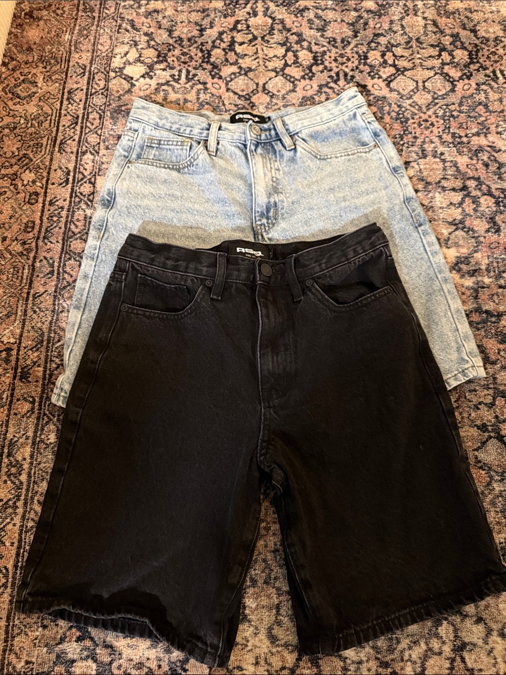 RSQ Boys Black Denim Shorts by & Light Wash Jeans - Casual Two-Pack